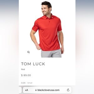 Tom Luck Live Lucky Black Clover Golf Shirt NWT
